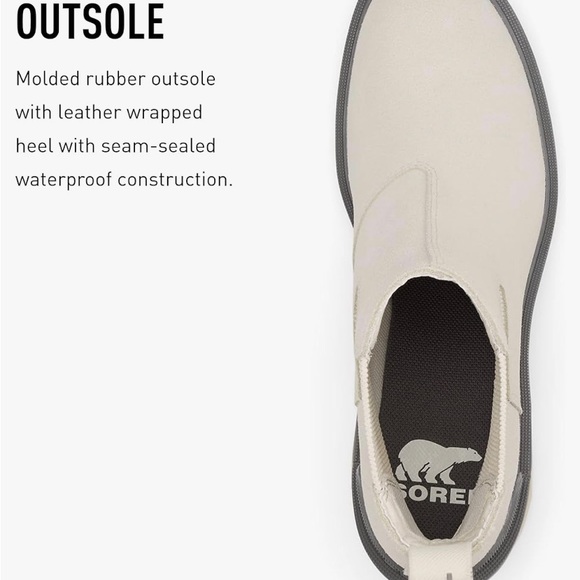 New!! Sorel Women’s Hi-Line Chelsea Boot Size 9.5 Chalk, Ceramic - Picture 8 of 11